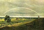 Caspar David Friedrich Landschaft mit Regenbogen oil on canvas